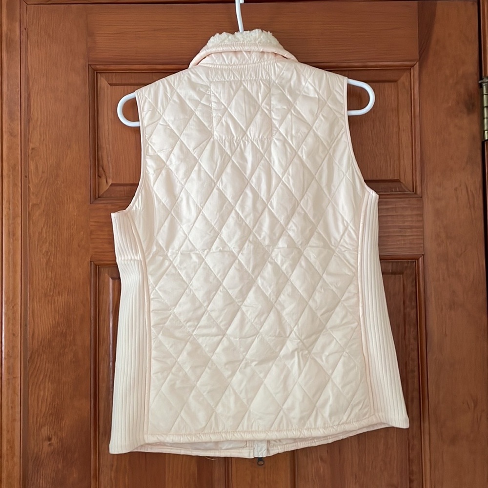 L.L. BEAN vest size S peach yellow fleece lined womens - Picture 2 of 8
